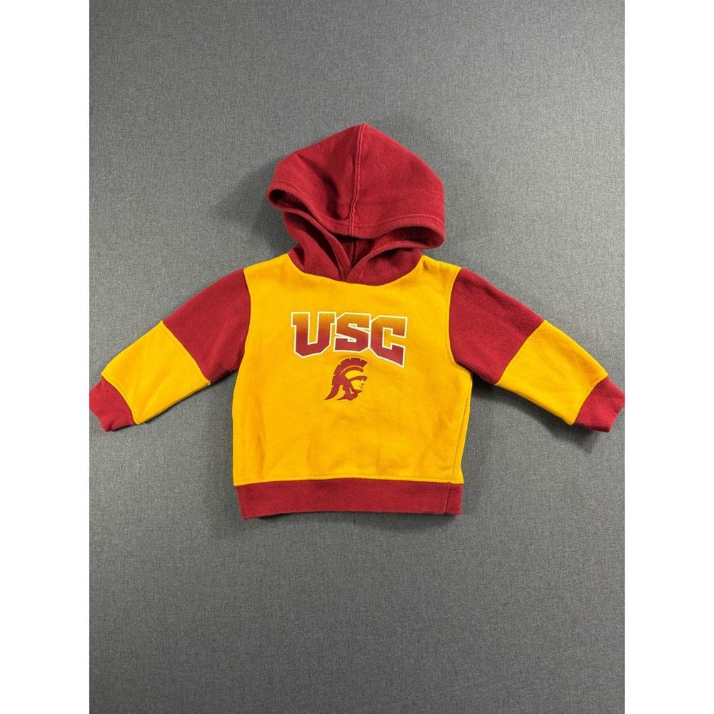 Gen2 USC Trojans Baby Hoodie 12M Yellow Red Colorblock Fleece Sweatshirt NCAA